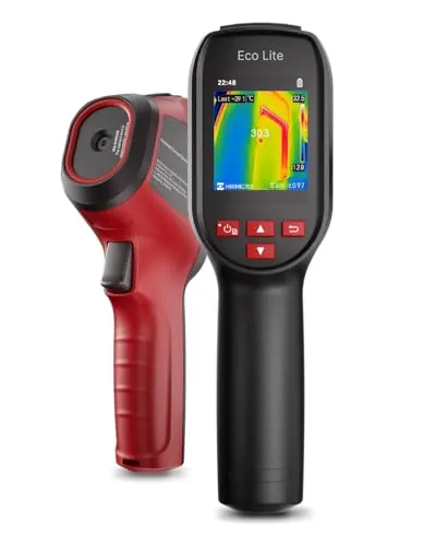 Eco Lite termómetro infrarrojo, -20°C a 550°C, termómetro visual, pantalla completa de 2,4", seguimiento en vivo, resolución IR 96×96, herramientas HVAC, modo dual, 14h de uso