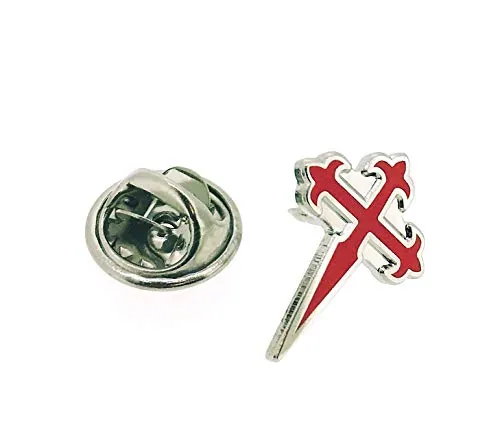 Gemelolandia | | Pin de Solapa Cruz de Santiago Plateado | Pines Originales para Regalar | para Las Camisas, la Ropa o para tu Mochila | Detalles Divertidos