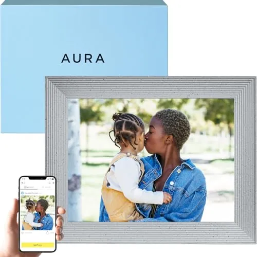 Aura Marco de Fotos Digital Mason Luxe Pantalla 2K Wi-Fi de 9,7 Pulgadas | El Mejor Marco Digital para ofrecer | Envía Tus Fotos Desde tu teléfono | Instalación rápida y Sencilla con la aplicación