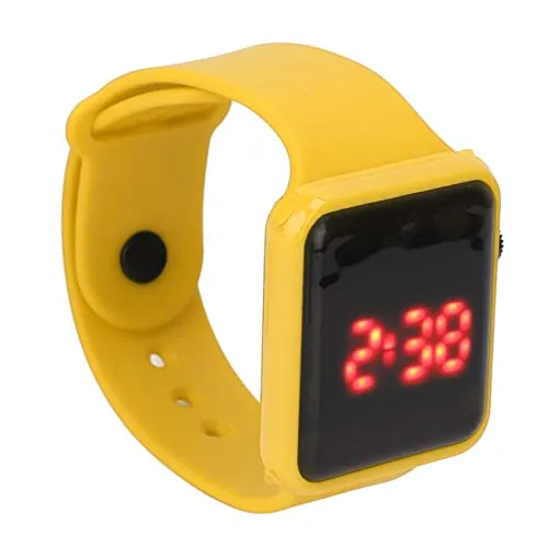 Reloj Digital para Niños, Reloj de Pulsera para Niños de 4 Colores, Pantalla Digital, Relojes Deportivos Digitales, Relojes Eléctricos LED para Muchas Actividades Al Aire Libre, Correr,(Amarillo)