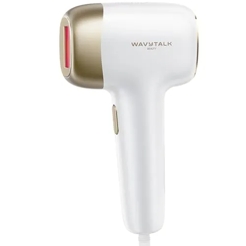 Wavytalk 24J Depiladora Luz Pulsada IPL,Maquina Depilación para Mujer Hombre,Tecnología Dual-Pause y Función de Enfriamiento para Piernas, Axilas y Línea del bikini,Funcionamiento con Cable