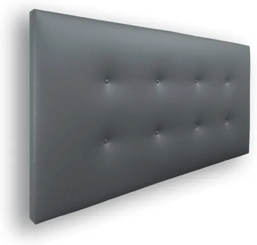 Silcar Home - Cabecero de Cama Carlo 150 Gris Oscuro - Estructura de Madera, Tapizado en Polipiel, Diseño Moderno con Dos hileras Botones, Fácil Instalación - Polipiel Gris Oscuro, 150 cm