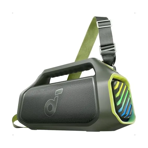 Soundcore Boom 2 Plus Altavoz Bluetooth Potente, 140 W con 2+2 Canales Estéreo, BassUp 2.0, Carga Rápida de 30 W, 20 h de Autonomía, IPX7, Flotante, Luces RGB, USB-C, EQ Personalizado, Bluetooth 5.3