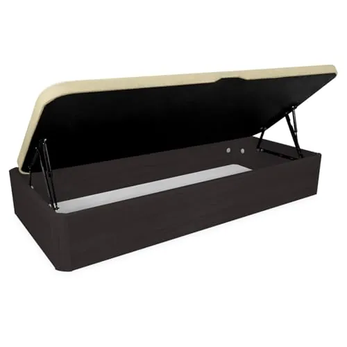 DUÉRMETE ONLINE - Canapé Abatible de Madera Súper Reforzado Gran Capacidad con Apertura Lateral, Transpirable y Resistente, Esquinas Redondeadas, 90 x 200, Wengué