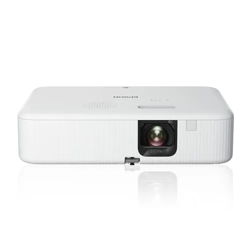 Epson CO-FH02 | Proyector Smart TV Full HD 1080p | Android TV | 3LCD | 3000 lúmenes | Pantallas de hasta 391″ | Fácil configuración | Corrección Keystone | HDMI | Uso doméstico y en Oficina | Blanco