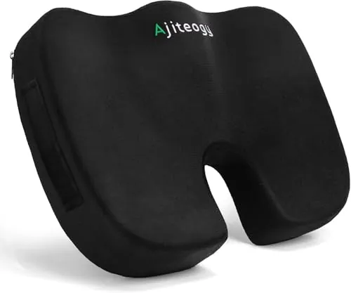 Ajiteogy - Cojín de asiento de espuma viscoelástica – Cojín de asiento ergonómico para silla de oficina, coche y silla de escritorio