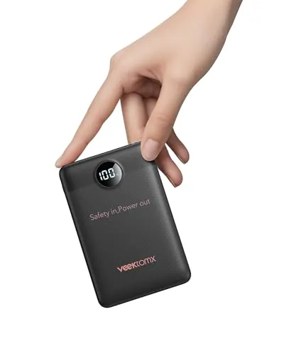VEEKTOMX Bateria Externa Carga Rapida 22.5W, Mini Power Bank 10000mAh
