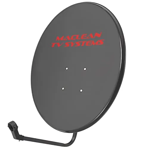 Maclean MCTV-929 Satellitenschüssel mit LNB-Halterung und Masthalterung Sat Antenne Satspiegel LNB Tragarm Phosphatierter Stahl (90cm Durchmesser), Graphit