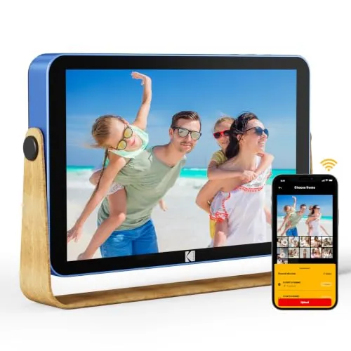 KODAK Marco de Fotos Digital de 10 Pulgadas WiFi Marco Digital con Bateria Recargable, Memoria Integrada de 32GB, HD IPS Touchscreen, Fácil Configuración para Compartir Fotos y Vídeos via USB o App