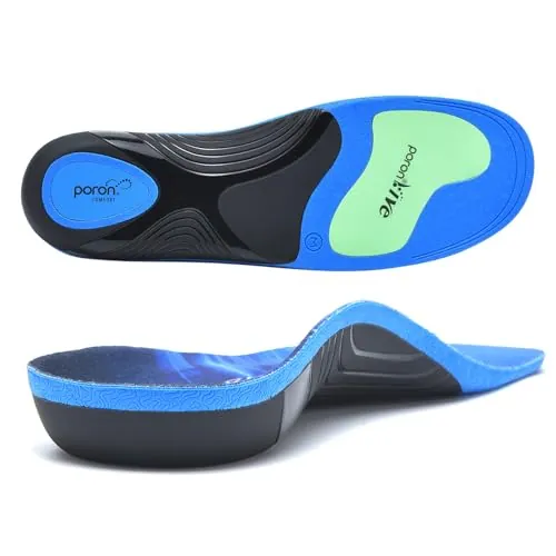 GemChve Plantillas Fascitis Plantar,Arco Pie Aplicable para Pies Planos,Dolor en Los Pies Aplicable a Zapatillas Deportivas y Calzado de Seguridad Blue 36-38.5 EU