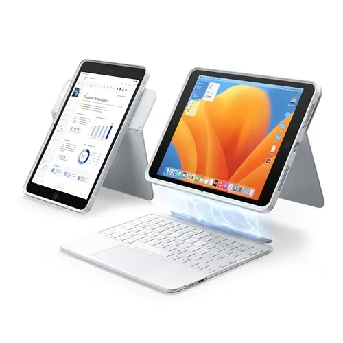 HOU Funda con Teclado 360° giratoria y extraíble para iPad 7.ª/8.ª/9.ª Gen