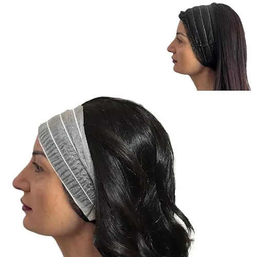 AQASKIN - 100 Banda elástica de pelo desechable de TNT, cintas para la cabeza desechables, para esteticista, spa, centros de bienestar - Blanco