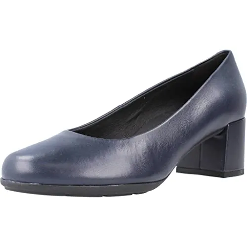 Geox D New ANNYA Mid A, Zapatos con Tacón para Mujer, Azul (Navy C4002), 36 EU