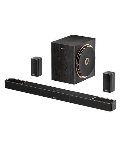 ULTIMEA Barra de Sonido Inalámbrico 5.1.4ch con Dolby Atmos para TV, 760W, Soundbar con Subwoofer Inalámbrico 8" y 2 Altavoces Traseros, Amplificador GAN, 4K HDR, HDMI eARC, Skywave X50