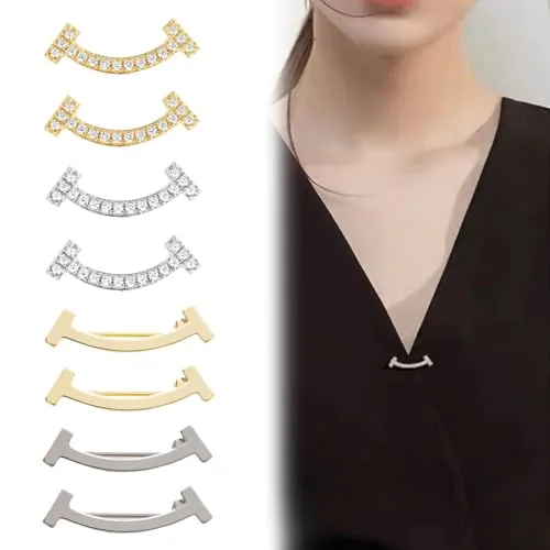 8 Piezas Broche de Imitación, Broche de Vintage, Camisas, Broche de Seguridad Decorativos, Clip de Bufanda