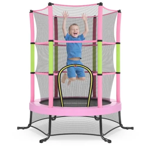 SONGMICS Cama Elástica Infantil, 174 cm de Diámetro, Marco de Acero