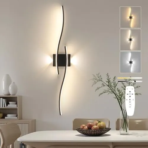 Goeco Aplique Pared Regulable Interior, 89CM 29W 3000K-6500K, Negro