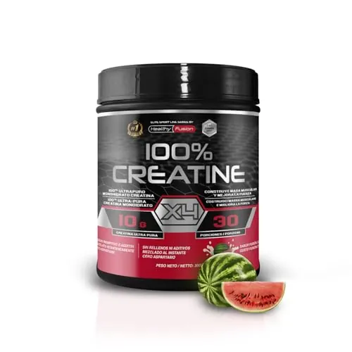 Healthy Fusion 100% Creatina Monohidrato, Alta dosis | 10gr de Creatina por toma | Promueve el crecimiento muscular y mejora la resistencia física | Alta solubilidad | 300g sabor sandía