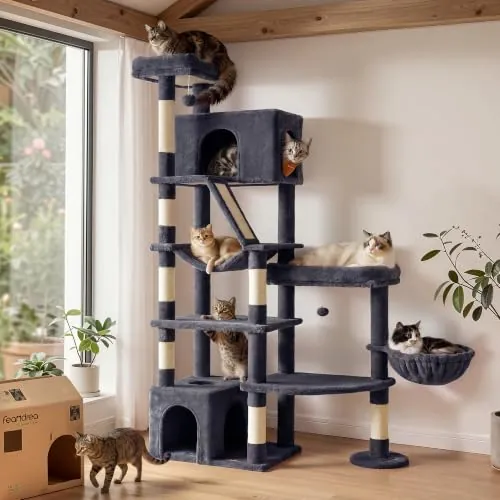 Feandrea Árbol para Gatos, Torre Rascador con Sisal y Felpa