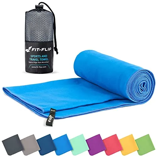 Fit-Flip Toalla Microfibra, para el Gimnasio y la Playa, compacta