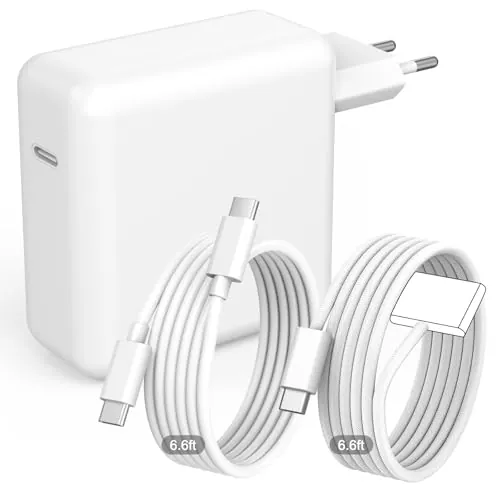 Cargador USB C 100W para MacBook Pro 16 15 14 13 Pulgadas M5 M4 M3 M2, MacBook Air 15 13 Pulgadas, Adaptador de Corriente Tipo C con Cable USB C de 2 m y Cable Magnético T-Port 3