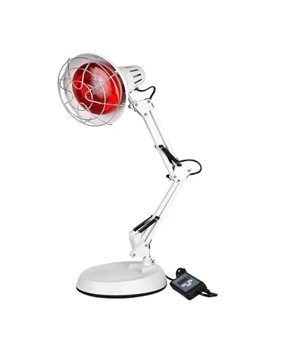 Relassy Lámpara In-frarrojos 150W,10 Niveles,Temporizador,Brazo Ajustable