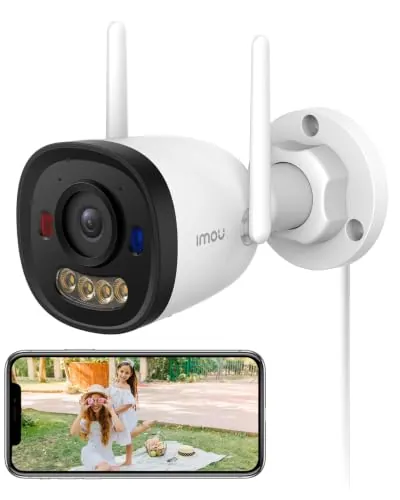 Imou 2K Cámara IP WiFi Exterior con Detección de Humano, IP67 Cámara Vigilancia WiFi Exterior Interior Visión Nocturna 30m, Alarma Instantánea, Compatible con Alexa & Google, Bullet 2C