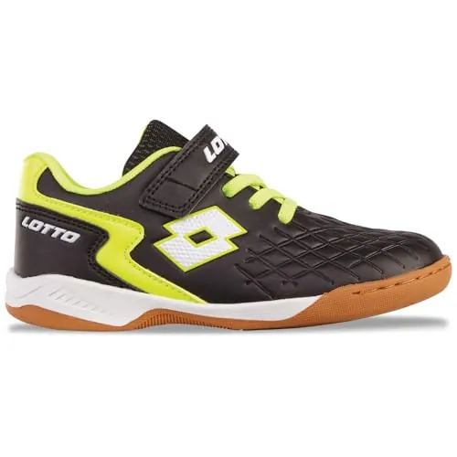 Lotto Zapatillas Unisex para niños Dasher K, Negro FR Amarillo, 35 EU