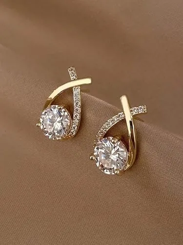 Pendientes de puño de hélice a la moda, joyería única y elegante, Medio, Latón, Sin gemas.