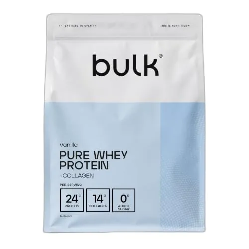 Bulk Pure Whey Protein + Colágeno, Vainilla, 2kg