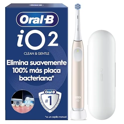 Oral-B iO 2 Cepillo de Dientes Eléctrico con 1 Cabezal, Rosa Suave