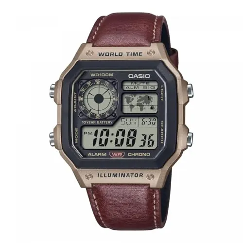 Casio - Reloj analógico Unisex de Cuarzo con Correa en AE-1200WHL-5AVEF, Correa