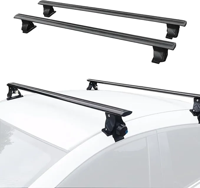 Barras de Techo para Coche sin Rieles. Baca Portaequipajes para Viajes. Ajuste Integrados al Techo del Coche. Barra Portátil para Transportar.
