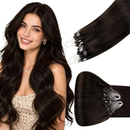 Hetto Extensiones Pelo Natural Micro Ring Marrón Oscuro 40cm 50g 50s