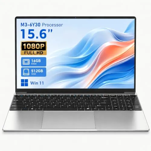 MITUNTUN Portátil 15,6", M3-6Y30, 16GB RAM, 512GB SSD, FHD, Win 11 Pro