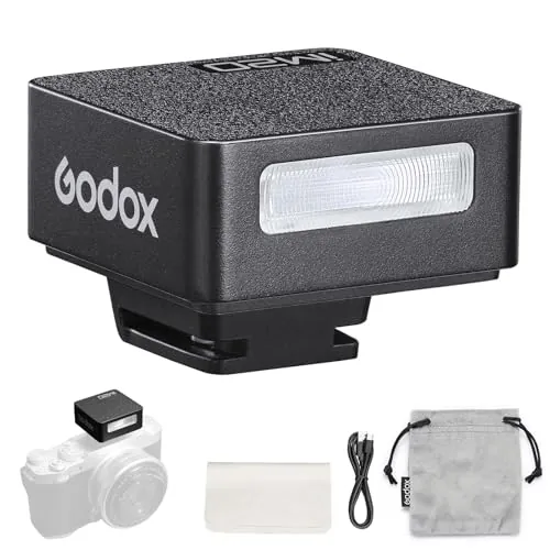 Godox iM20 Flash de cámara, batería incorporada, Carga USB-C, 5 Niveles de Potencia de Flash para Canon/Sony/Fuji/Nikon/Panasonic/Olympus, para cámaras con Zapata de un Solo Contacto
