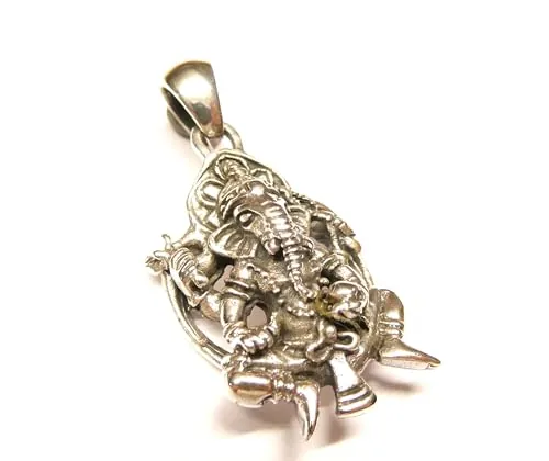 Silberschmuck - BG Colgante de plata de ley maciza con diseño de Ganesha