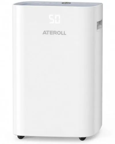 Ateroll Deshumidificador 25L/día, 3 Modos, Depósito 5L, Secado de Ropa | Deshumidificación automática, Doble pantalla, Flujo de aire 180 m³/h, Temporizador 24H,, Hogar, dormitorio y sótano