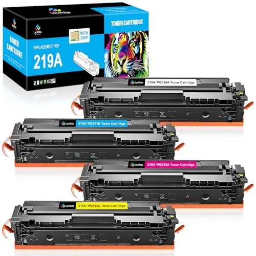 LeciRoba W2190A para HP 219A W2190A Tóner para HP Color LaserJet Pro MFP 3302FDW 3302SDW 3302FDN 3302FDNG 3302FDWG 3302SDWG Color LaserJet Pro 3202DN 3202DW Impresora (con chip, 4 unidades)