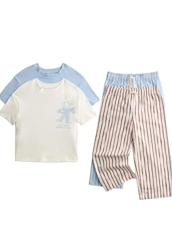 Marks & Spencer Pack de 2 Pijamas de algodón (1-8 años) Mezcla De Azul Niños 2-3 años