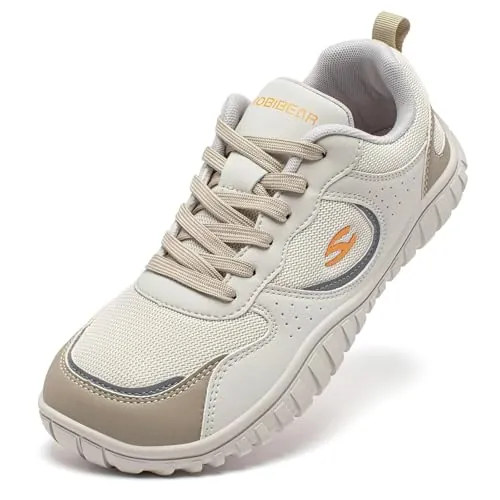 HOBIBEAR Zapatos Barefoot para Mujeres Caja de Dedos Ancha Zapatillas para Correr en Senderos Suela Cero Drop Minimalistas para Gimnasio al Aire Libre Casual 37