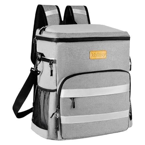 Kiximay Mochila Nevera Isotermica 30L - Grande Bolsa Térmica Porta Alimentos Impermeable, Mantiene Frío Más de 24 Horas, Nevera Portatil Ideal para Playa, Camping, Picnic, Barbacoa y Viajes