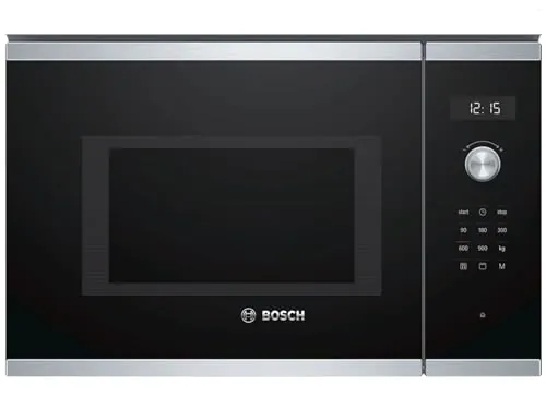 Bosch, Microondas integrable,Serie 6, Grill, Acero Inoxidable, BEL554MS0 | Gratina tus platos y prepara recetas automáticas con un acabado dorado y uniforme.