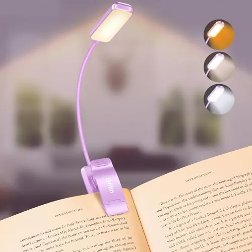 Gritin Luz de Lectura Recargable, Lampara Libro de Lectura con 9 LED