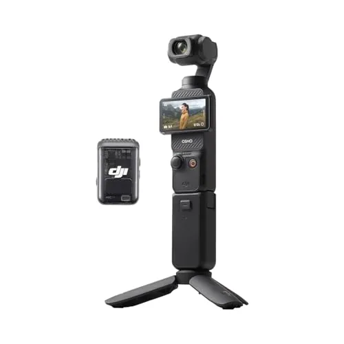 DJI Pack para Creadores Osmo Pocket 3, cámara con CMOS 1'' y 4K/120 fps, estabilización en 3 Ejes, Seguimiento de Caras/Objetivos, Enfoque rápido, Incluye micrófono Sonido nítido, pequeña