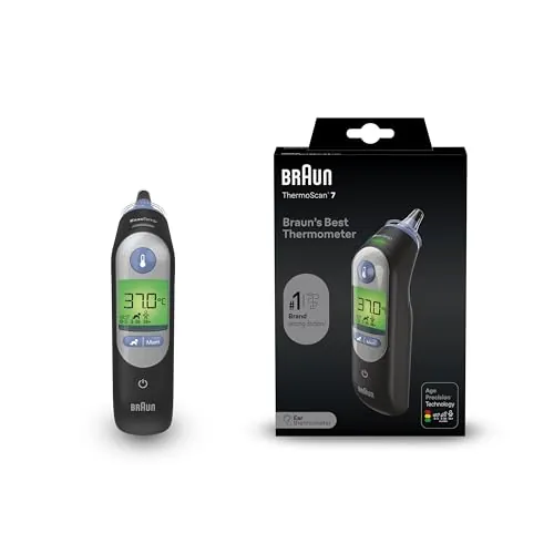 Braun ThermoScan 7 Termómetro de oído | Tecnología Age Precision | Negro