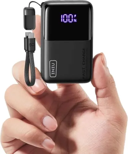 INIU 10000mAh Power Bank, Ultra Mini 45W Carga Rápida Bateria Externa