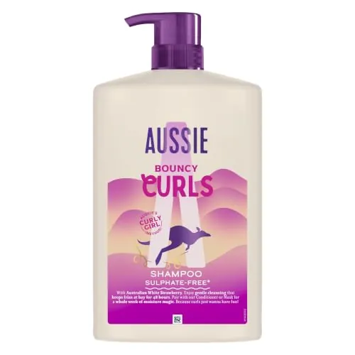Aussie Rizos Definidos Champú Sin Sulfatos Ni Siliconas, 48h Anti Frizz, 1L | Pelo Rizado, Limpia Suavemente e Hidrata, Vegano y Cruelty-Free
