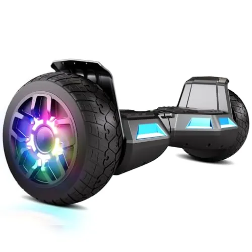 SISIGAD Hoverboard 8.5" Todo Terreno, Estándar de la UE- Bluetooth Integrado con Potente Motor, Monopatín Eléctrico Auto-Equilibrio, Regalo para Adolescentes y Adultos