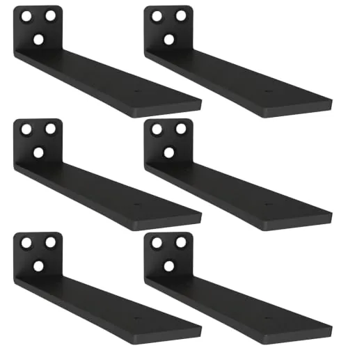 YFCVIP Soportes Flotantes de 20 cm, Soporte de Estante Rústico Grueso para Estantes de Madera, Soporte de Estante Ciego Oculto, Soporte de Estante (6 piezas)